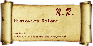 Miatovics Roland névjegykártya